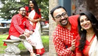 লন্ডনে স্বামীর সঙ্গে পূজা উদযাপন করছেন অবন্তী সিঁথি