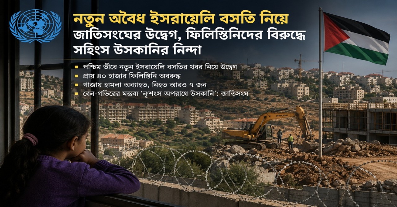 নতুন অবৈধ ইসরায়েলি বসতি নিয়ে জাতিসংঘের উদ্বেগ