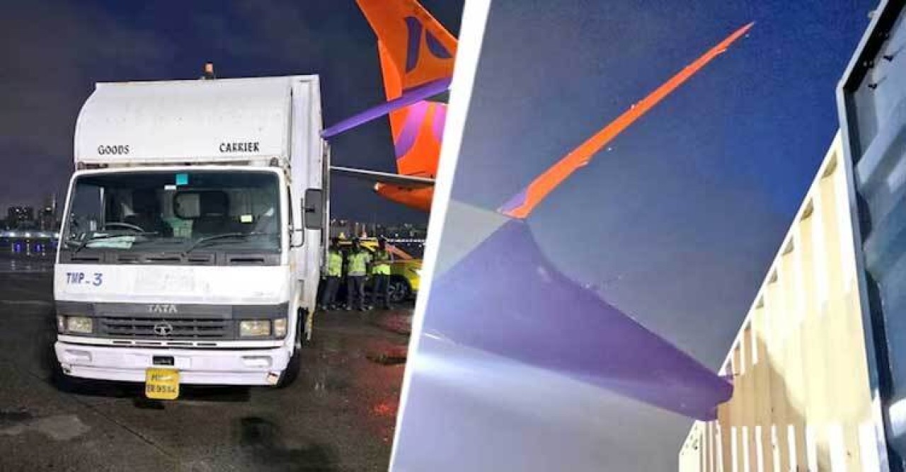 মুম্বাই বিমানবন্দরে পার্ক করা উড়োজাহাজে কার্গো ট্রাকের ধাক্কা