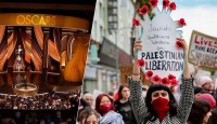 অস্কারের মঞ্চের বাইরে ফিলিস্তিনের পক্ষে বিক্ষোভ, রাস্তা অবরোধ